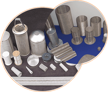 A picture shows our candle filters, cylindrical filters and related filter elements.